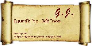 Gyurátz János névjegykártya
