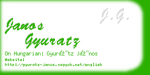 janos gyuratz business card